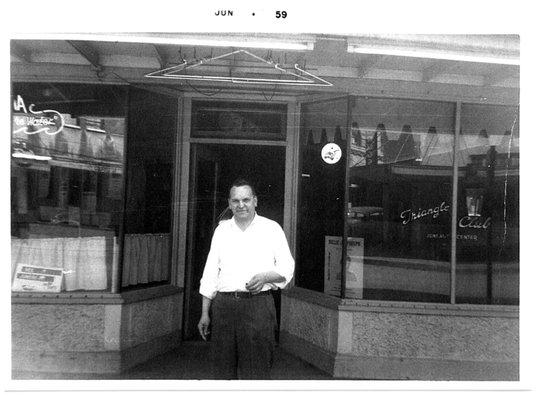 Joe Thomas, outside the Triangle Club 1947