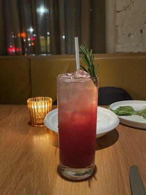 Virgin rosemary pomegranate mocktail