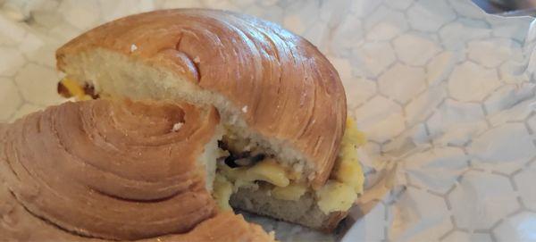 Bacon egg and cheese croissant