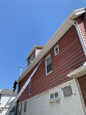 Gutter and soffit installation