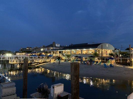 Overview of restaurant at night