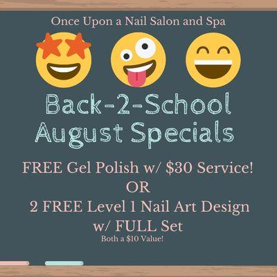 August 2021 Month Specials