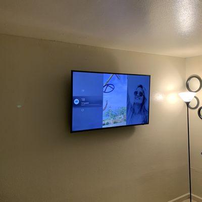 50 inch TV mounted with hidden wires !