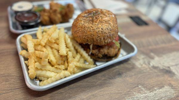 Traditional chicken sandwich with fries!!