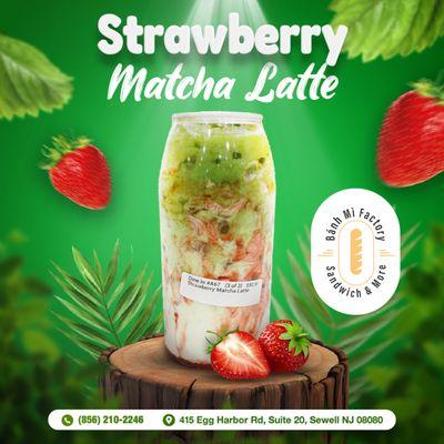 The perfect blend of sweet strawberries and refreshing matcha . Sip on a Strawberry Matcha Latte and feel the freshness in every drop!