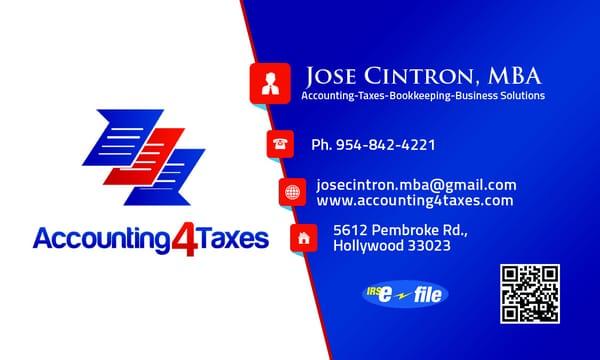 Jose Cintron from Accounting4taxes.com in hollywood, FL 33023