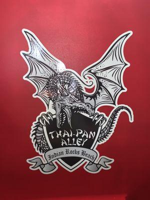 Love the dragon logo of Thai pan alley restaurant, Indian Rocks Beach island, St Pete, Tampa Bay