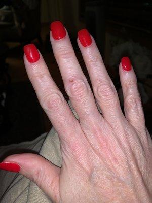 Acrylic gel manicure Ferrari Red Posh Nails in Merrionette Park, IL