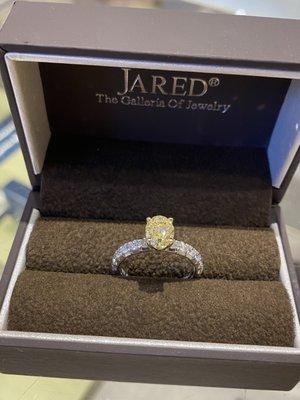 Yellow diamond engagement ring