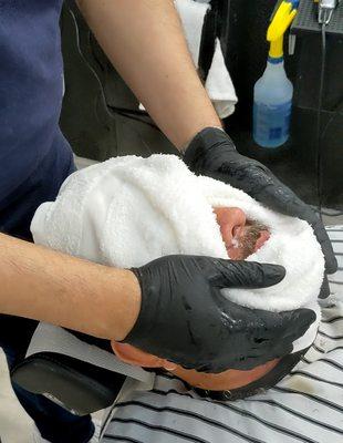 The hot towel treatment adds many benefits to your skin's health and provides the smoothest shave