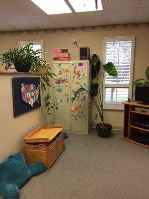 Dr. Winston treats kids too and he has an area for them to feel at home while waiting.