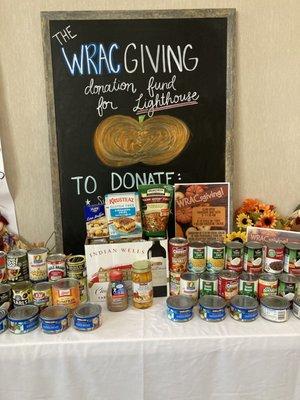 WRAC Members contributing to the community through WRACgiving donations or money to local food bank.