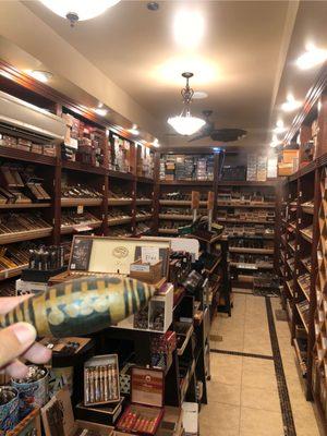 They even have a football cigar and a huge selection of premium cigars