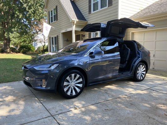 2020 Tesla X's interior and exterior detail with a 6 month wax protectant