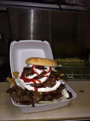 Tony's style Gyro cheese burger