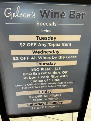 Weekly specials