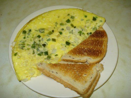 Peppers, Onions and Cheese Omelet