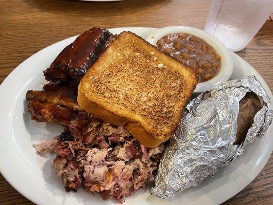 Half rack ribs with chopped Pork