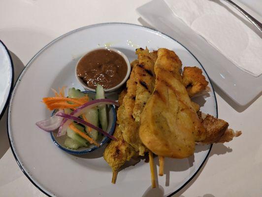 Skewered chicken saute