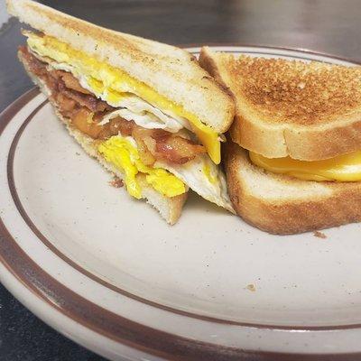 Bacon, egg and cheese sandwich