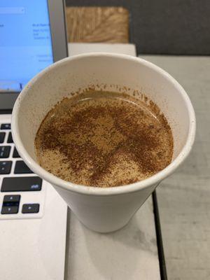 Grass fed butter coffee. Cinnamon. Super buttery