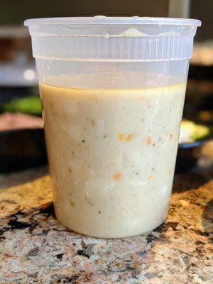 Spring Seafood Festival To-Go from April 17, 2021. Chef Eric's Seafood Chowder.