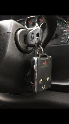 High security chevy key and remote.