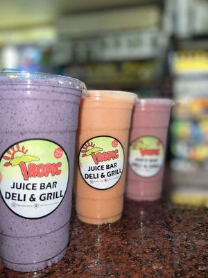 Variety of smoothies