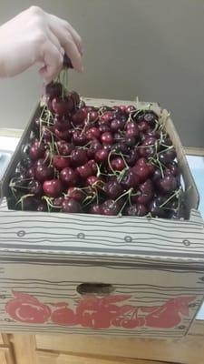 A beautiful box of cherries was brought to our office by another of our fabulous patients!