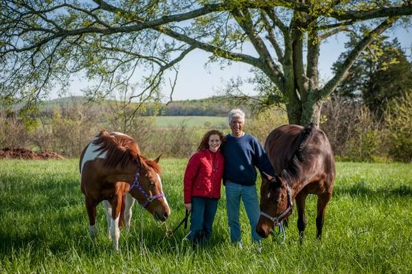 Don and his wife Gail with Torero and Red