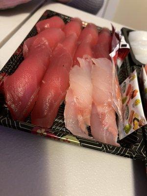 White fish and tuna