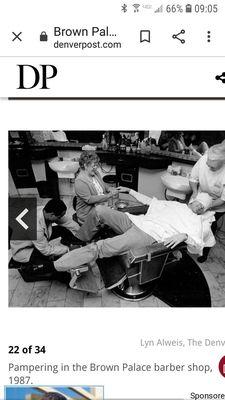 Original barber chairs from.the Brown Palace Hotel.