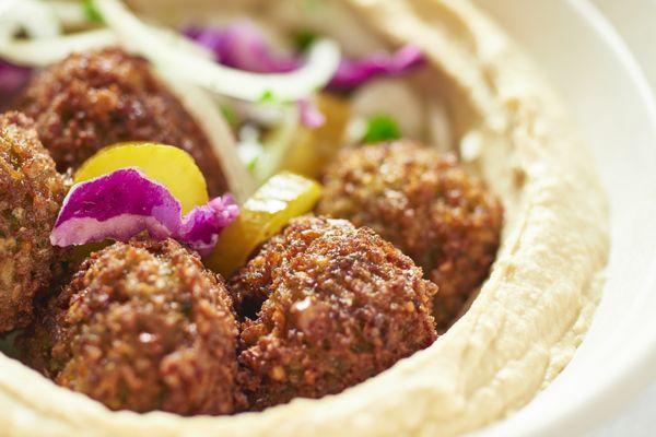 Scratch made falafel bowl.