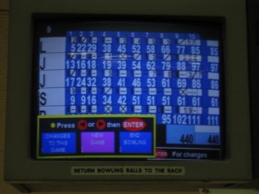 Dec 2007: I bowled like absolute sh-t... 111. =(