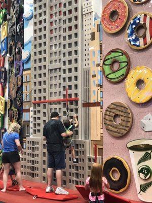 The climbing walls all beautiful to look at