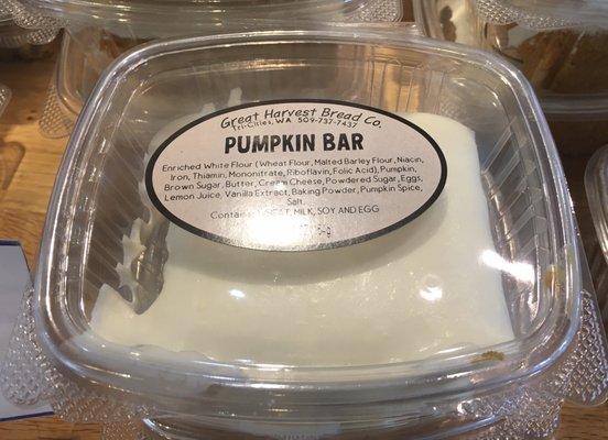 Pumpkin bar