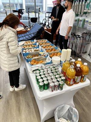 Food and drinks from the grand opening event.