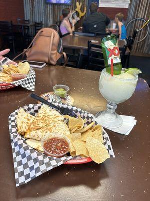 Smoked Brisket Quesadilla and delicious Beer-Rita XX style