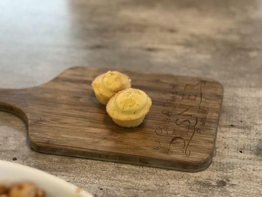 Mini Corn bread muffins with honey