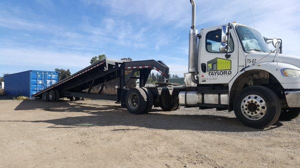 Tilt trailer on semi truck