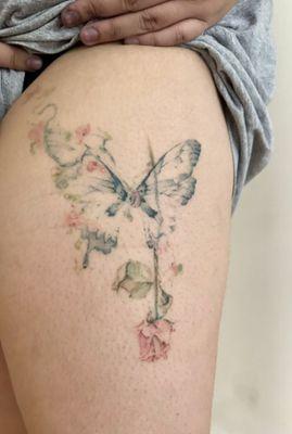 butterfly tattoo healed 2 months