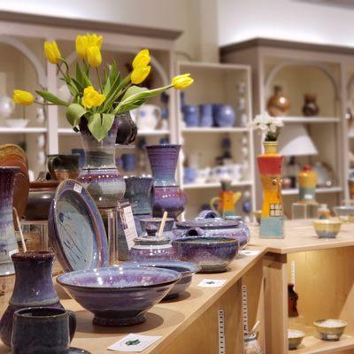 Our pottery room is brimming with one of a kind pieces made by Finger Lakes artisans.