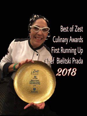 Zest west Culinary Award Get by Chef Bielitski Prada 2018