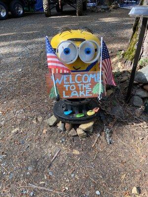 A campers welcome sign