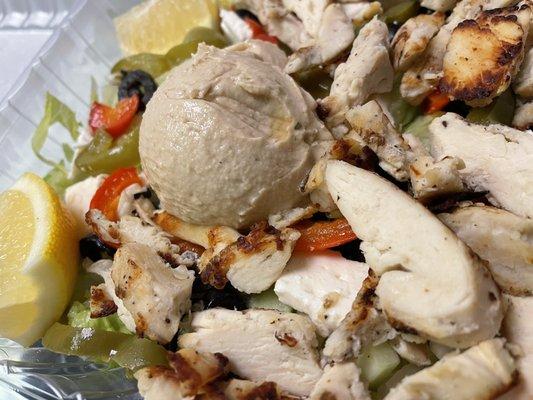 Greek salad w grilled chicken