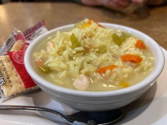 Chicken lemon rice soup