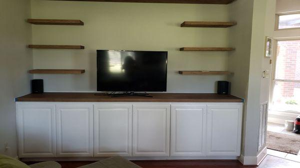 Custom Red Oak shelves. Excellent craftsmanship. Pleasure to work with. Highly recommend!