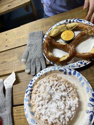 Pretzel and funnel cake