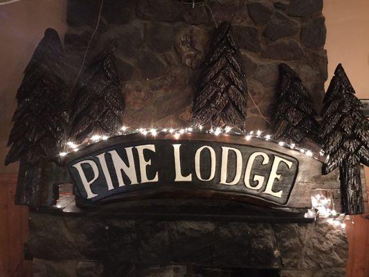 Our refurbished old pine lodge sign!