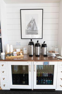 Complimentary, tea, coffee, water and freshly baked cookies in our lobby for our guests